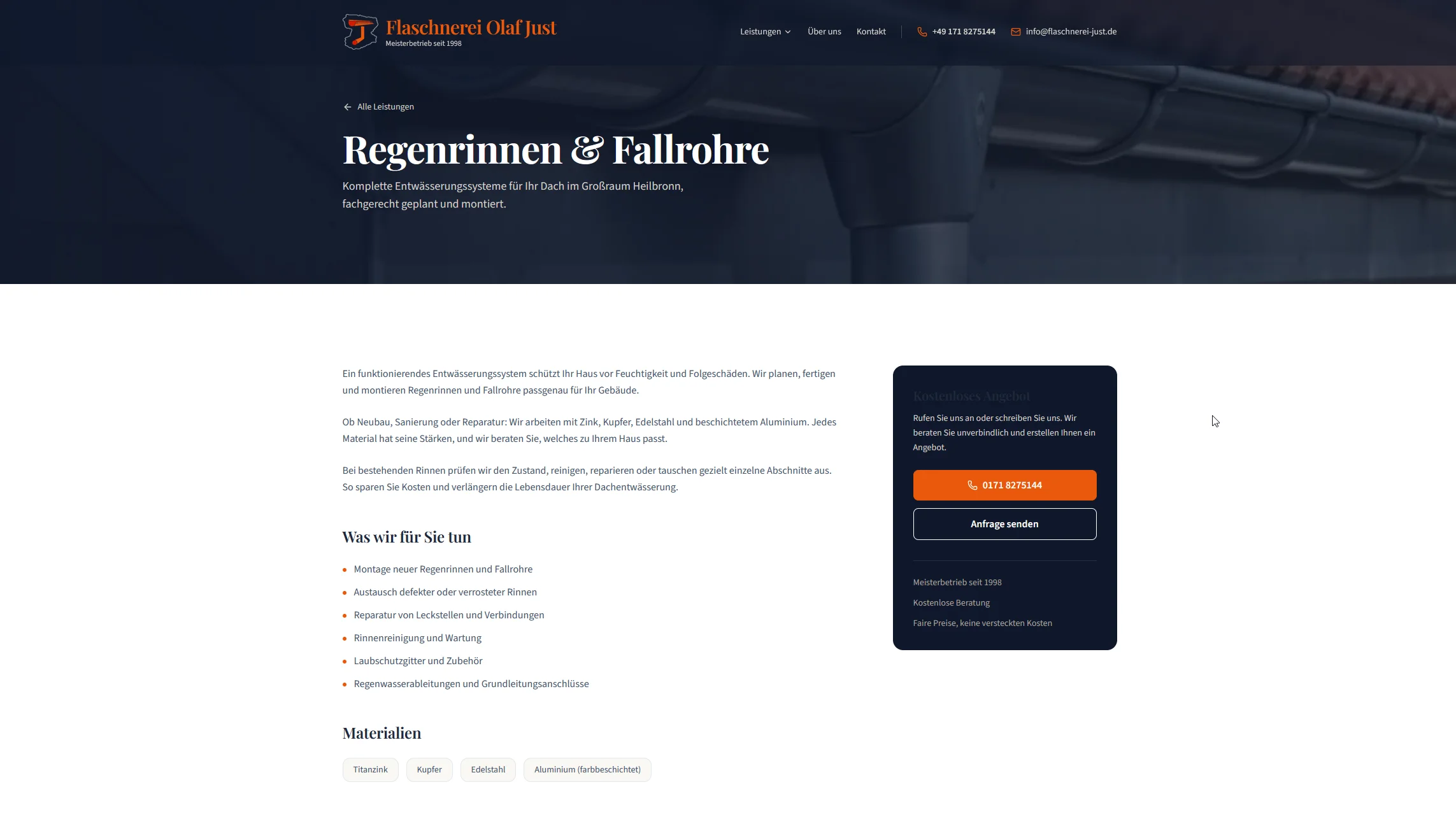 Flaschnerei Olaf Just — Detail 2